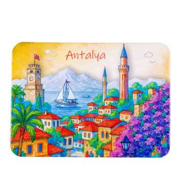 Antalya Bölgesi Temalı Deniz Kabuğu Tabak Magnet 73 mm - 3