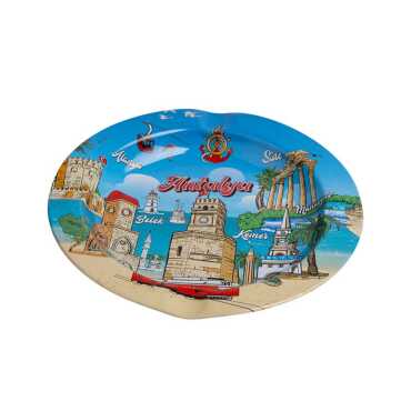 Antalya Bölgesi Temalı Metal Küllük 115Mm - Myros