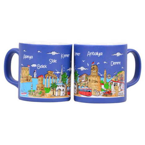 Toptan Antalya Bölgesi Temalı Seramik Renkli Baskılı Kupa 82x90 mm - 4