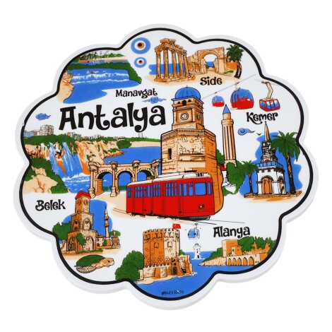 Antalya Bölgesi Temalı Seramik Yöresel Serigrafi Papatya Nihale 182 mm - 2