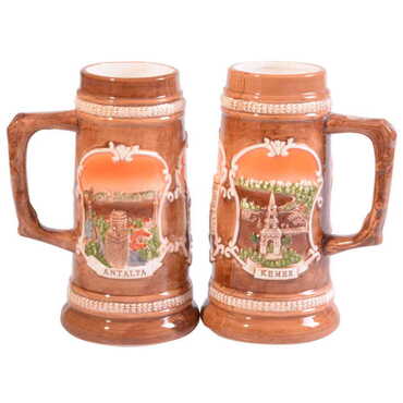 Myros - Antalya Kemer Themed Ceramic Beer Mug Big Size