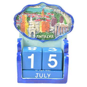 Myros - Antalya Region Polyester Blue Calendar