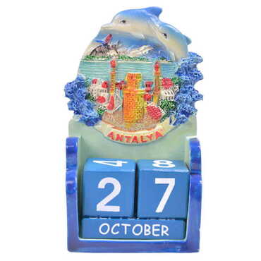 Myros - Antalya Region Polyester Blue Dolphin Calendar