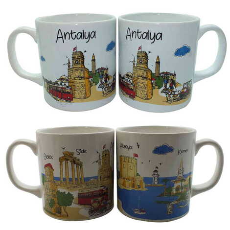 Antalya Region Themed Custom Printed Ceramic Coffee Mug 82x90 mm - 2