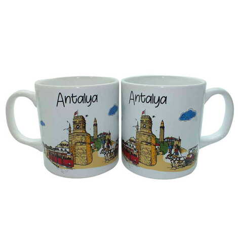 Antalya Region Themed Custom Printed Ceramic Coffee Mug 82x90 mm - 3
