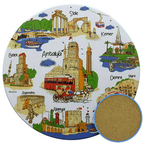 Antalya Region Themed Customised Metal Tin Coaster 90 mm