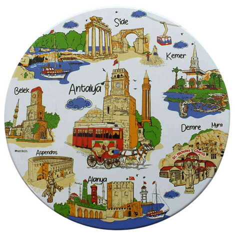 Antalya Region Themed Customised Metal Tin Coaster 90 mm