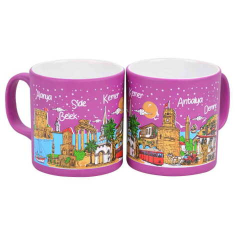 Antalya Region Themed Customised Serigraphy Printed Ceramic Mug 82x90 mm - 6