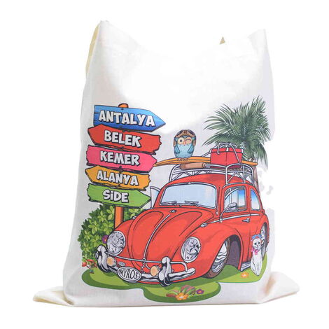 Antalya Region Themed Digital Printed Tote Bag 35x40 cm