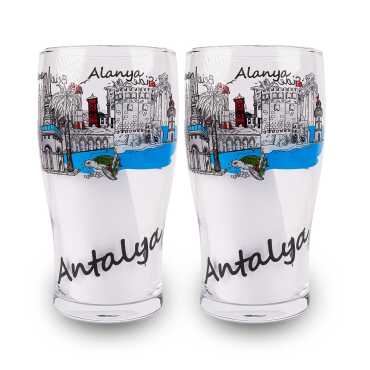Antalya Region Themed Glass Beer Mug - 2