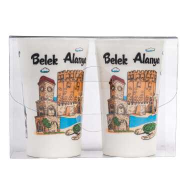 Antalya Region Themed Porcelain Screen Print Double Shot Glasses - 2