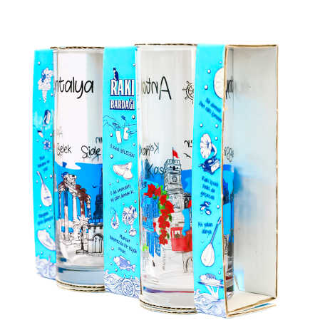 Antalya Region Themed Rakı Glass Set of Two - 2
