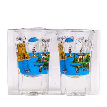 Antalya Region Themed Set of Two Shot Glasses - Myros