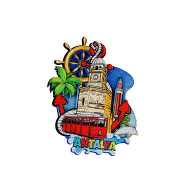 Antalya Themed Wooden Customised 2D Souvenir Fridge Magnet - 8