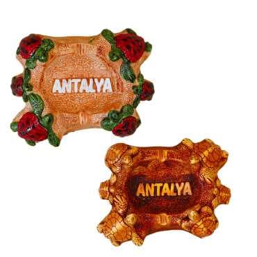 Antalya Themed Plaster Turtle Ashtray - 2