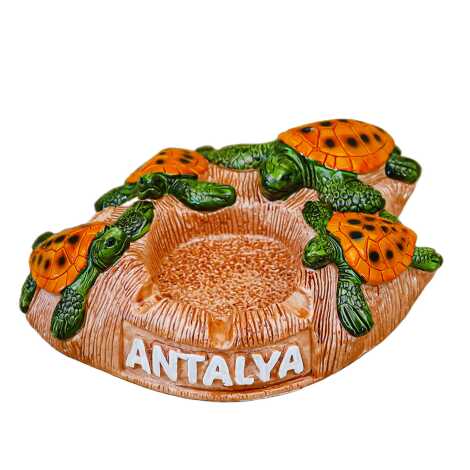 Antalya Temalı Alçı Dört Kaplumbağalı Küllük - 1