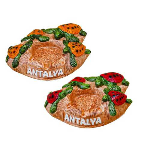 Antalya Temalı Alçı Dört Kaplumbağalı Küllük - 2
