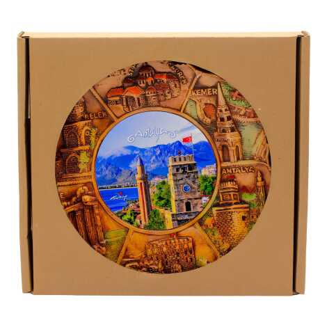 Antalya Temalı Alçı Organik Tabak 15 cm - 2