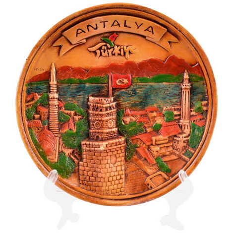 Antalya Temalı Alçı Organik Tabak 15 cm - 1