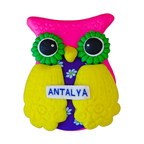 Antalya Temalı Baykuş Fimo Magnet - 7