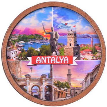 Antalya Themed Wooden Cute Animals Souvenşr Fridge Magnet Serie C 90x120 mm - 5