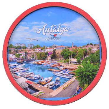 Antalya Themed Wooden Cute Animals Souvenşr Fridge Magnet Serie C 90x120 mm - 6