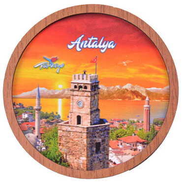 Antalya Themed Wooden Cute Animals Souvenşr Fridge Magnet Serie C 90x120 mm - 7