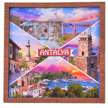 Antalya Themed Wooden Cute Animals Souvenşr Fridge Magnet Serie C 90x120 mm - 8