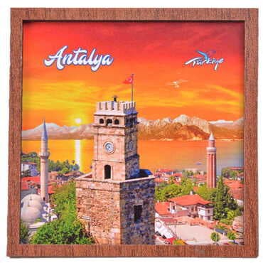 Antalya Themed Wooden Cute Animals Souvenşr Fridge Magnet Serie C 90x120 mm - 11