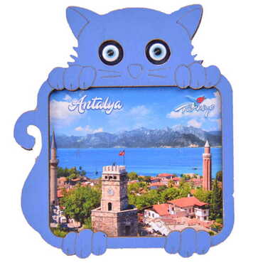 Antalya Themed Wooden Cute Animals Souvenşr Fridge Magnet Serie C 90x120 mm - 13