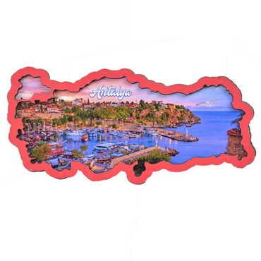 Antalya Themed Wooden Cute Animals Souvenşr Fridge Magnet Serie C 90x120 mm - 14