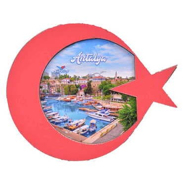 Antalya Themed Wooden Cute Animals Souvenşr Fridge Magnet Serie C 90x120 mm - 17