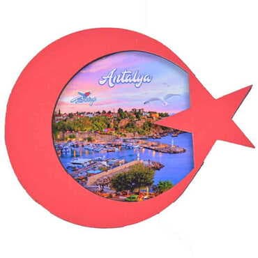 Antalya Themed Wooden Cute Animals Souvenşr Fridge Magnet Serie C 90x120 mm - 18