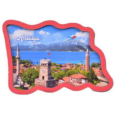 Antalya Themed Wooden Cute Animals Souvenşr Fridge Magnet Serie C 90x120 mm - 19