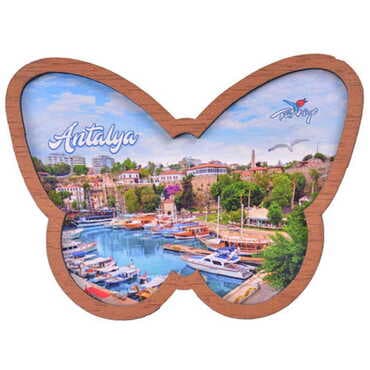 Antalya Themed Wooden Cute Animals Souvenşr Fridge Magnet Serie C 90x120 mm - 24