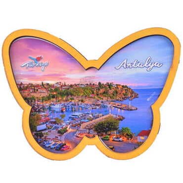 Antalya Themed Wooden Cute Animals Souvenşr Fridge Magnet Serie C 90x120 mm - 25