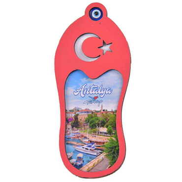 Antalya Themed Wooden Cute Animals Souvenşr Fridge Magnet Serie C 90x120 mm - 26