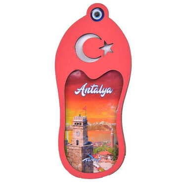 Antalya Themed Wooden Cute Animals Souvenşr Fridge Magnet Serie C 90x120 mm - 27