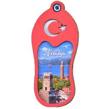 Antalya Themed Wooden Cute Animals Souvenşr Fridge Magnet Serie C 90x120 mm - 28