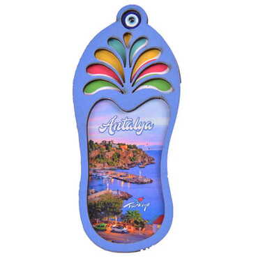 Antalya Themed Wooden Cute Animals Souvenşr Fridge Magnet Serie C 90x120 mm - 29