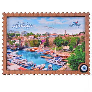 Antalya Themed Wooden Cute Animals Souvenşr Fridge Magnet Serie C 90x120 mm - 34