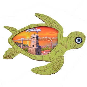 Antalya Themed Wooden Cute Animals Souvenşr Fridge Magnet Serie C 90x120 mm - 37