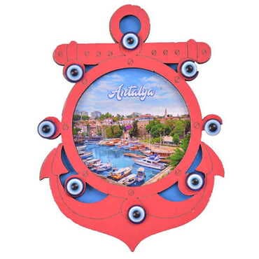 Antalya Themed Wooden Cute Animals Souvenşr Fridge Magnet Serie C 90x120 mm - 38
