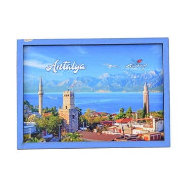 Antalya Themed Wooden Cute Animals Souvenşr Fridge Magnet Serie C 90x120 mm - 40