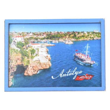 Antalya Themed Wooden Cute Animals Souvenşr Fridge Magnet Serie C 90x120 mm - 41