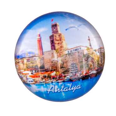 Antalya Temalı Cam Yarım Küre Kağıt Ağırlığı 5 cm - 2