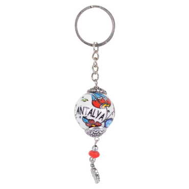 Antalya Themed Turkish Ceramic Ball Keychain
