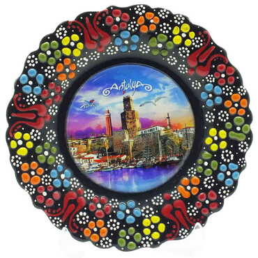 Toptan Antalya Temalı Çini Myros Resim Tabak 12 cm - 5
