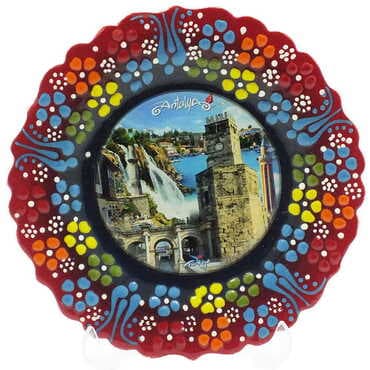 Toptan Antalya Temalı Çini Myros Resim Tabak 12 cm - 6