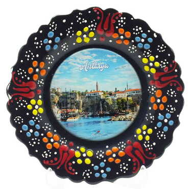 Toptan Antalya Temalı Çini Myros Resim Tabak 12 cm - 8